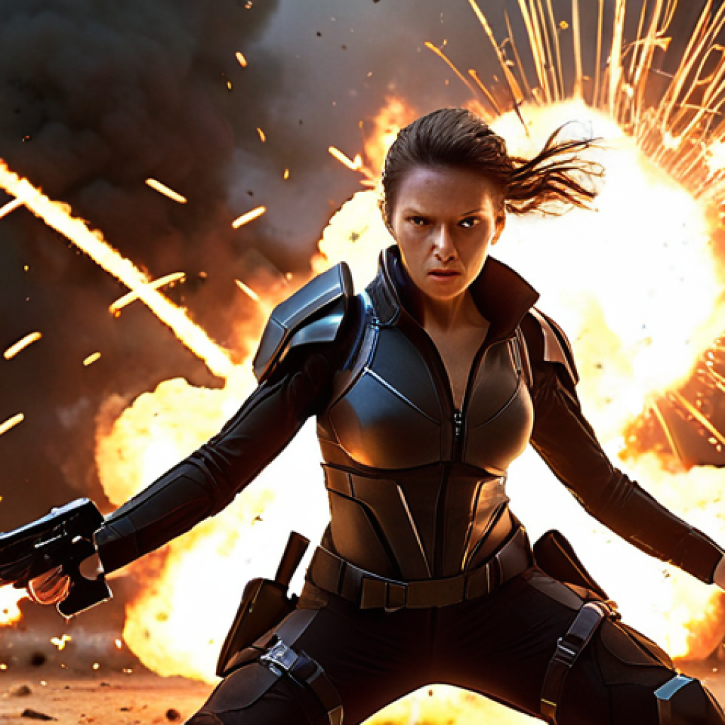 **Prompt for "Energy and Determination":**
    A NIKKE in an action-packed combat pose, mid-battle, radiating raw power and fierce determination. Her eyes are glowing with resolute energy, surrounded by dynamic effects of futuristic weaponry and explosions. The image should convey courage and an unyielding will to fight.