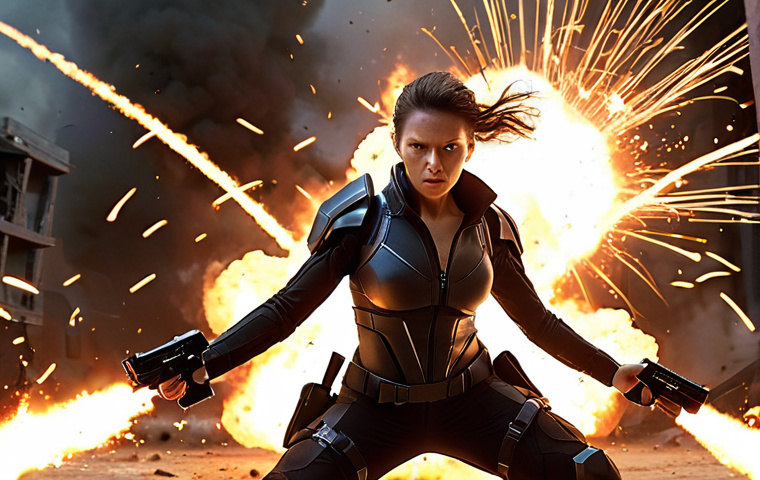 **Prompt for "Energy and Determination":**
    A NIKKE in an action-packed combat pose, mid-battle, radiating raw power and fierce determination. Her eyes are glowing with resolute energy, surrounded by dynamic effects of futuristic weaponry and explosions. The image should convey courage and an unyielding will to fight.