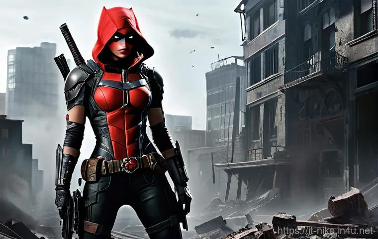 승리의여신 니케 팬덤 트렌드 분석 - **Prompt 1: Dynamic Red Hood in Post-Apocalyptic Setting**
    A powerful and iconic Nikke, Red Hood...
