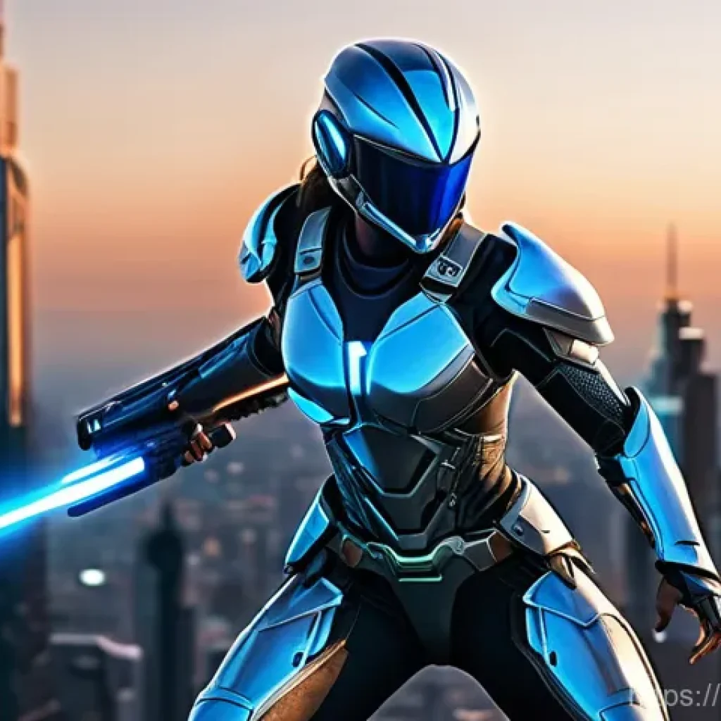 승리의여신 니케 AI 기술 분석 - **Prompt 1: Dynamic Sci-Fi Warrior**
    "A powerful female futuristic warrior in highly detailed, f...