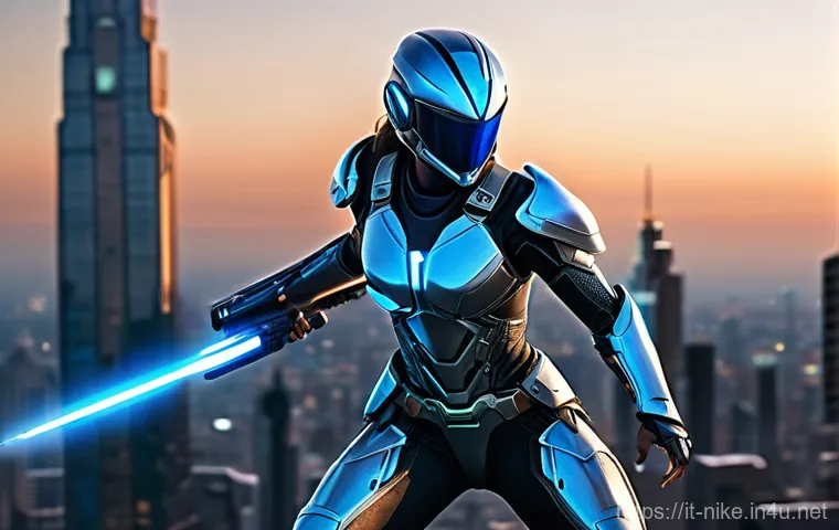 승리의여신 니케 AI 기술 분석 - **Prompt 1: Dynamic Sci-Fi Warrior**
"A powerful female futuristic warrior in highly detailed, f...