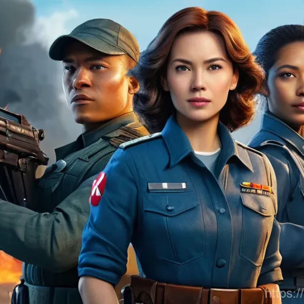 승리의여신 니케 새로운 메타 등장 - **Prompt: The Vanguard of Support: Liter, D: Killer Wife, and Dorothy in Action.**
    "A vibrant, a...