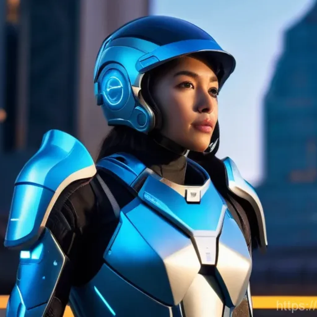 승리의여신 니케 공식 콜라보레이션 이벤트 - **"A vibrant, dynamic full-body portrait of a female futuristic scout, standing confidently. She is ...