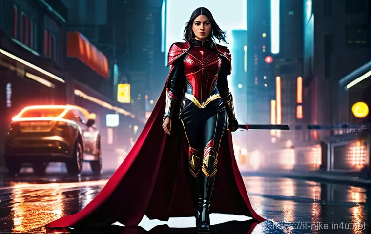 승리의여신 니케 최고의 치장 아이템 - **Prompt 1: "The Scarlet Valkyrie"**
"A full-body shot of a striking female character, reminisce...