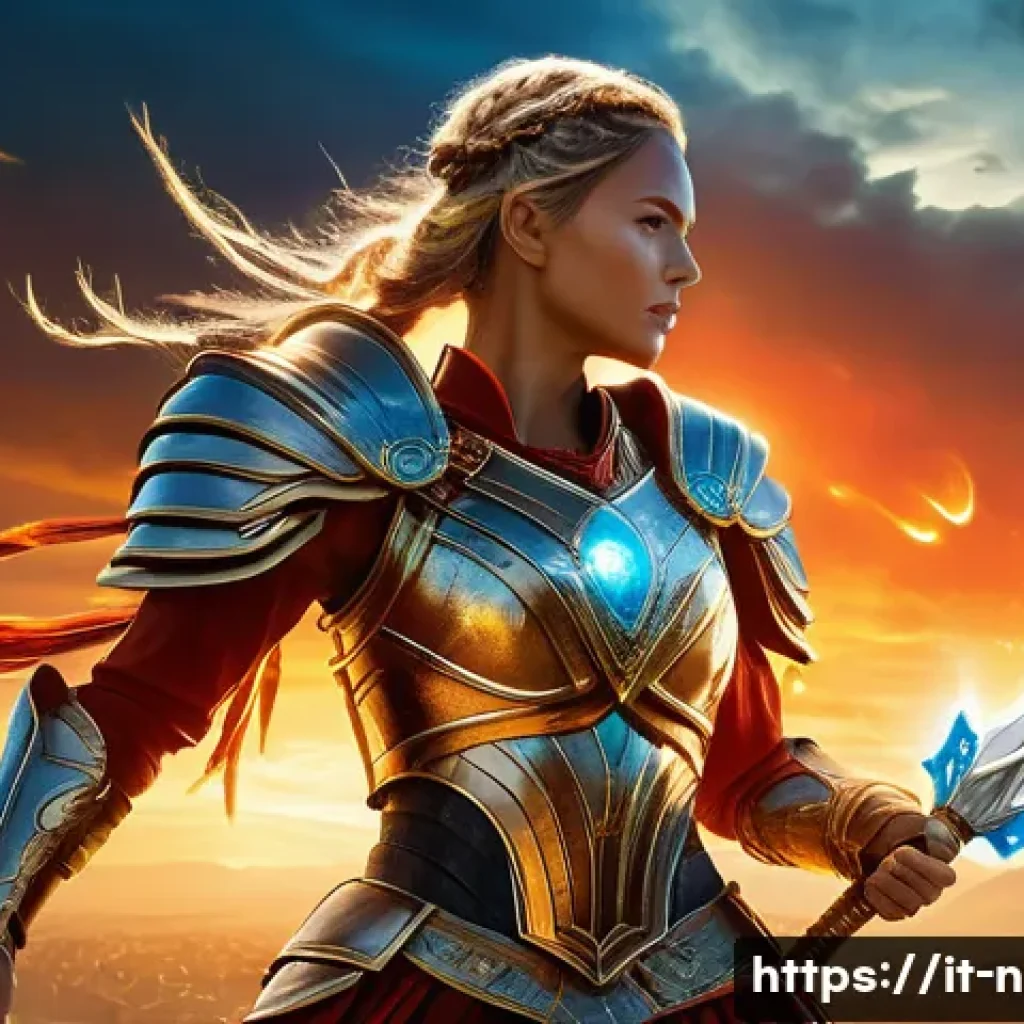 승리의여신 니케 버프 효과 계산법 - A dynamic battle scene from Victory Goddess: Nike featuring a female warrior clad in detailed fantas...