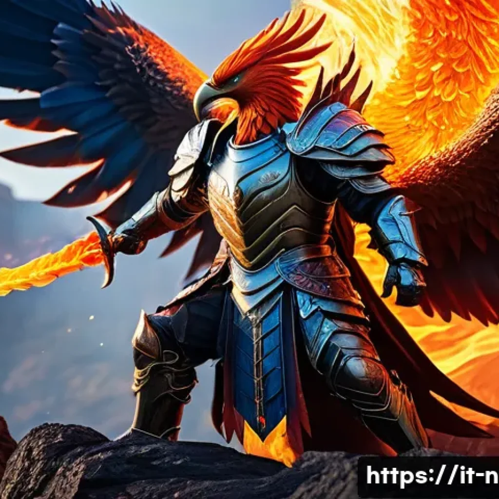 승리의여신 니케 보스전 공략 심화 - A fierce battle scene featuring a heroic warrior clad in intricately detailed armor, wielding a long...