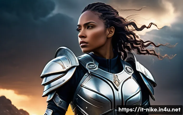 승리의여신 니케 인기 캐릭터 설문 조사 - A powerful female warrior named Nik&egrave;, depicted in futuristic and mythological armor blending sleek m...