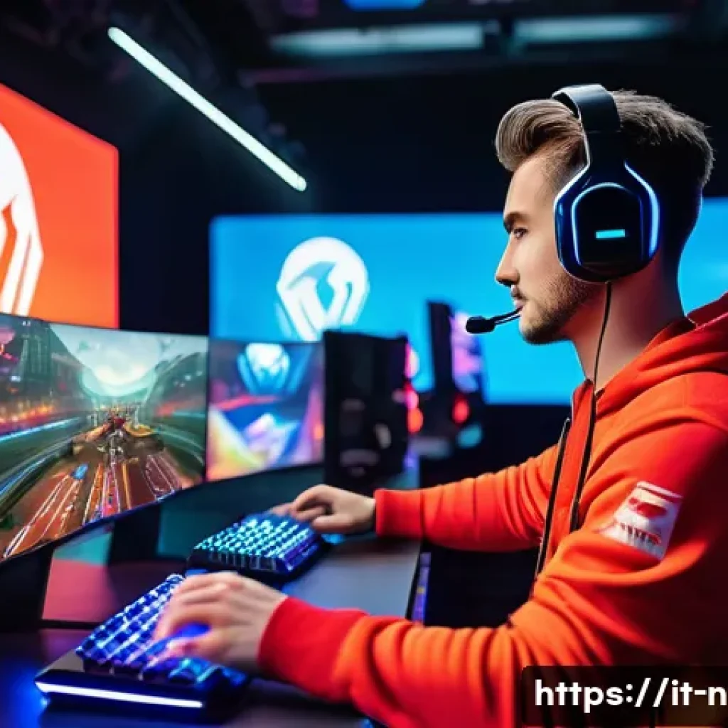 승리의여신 니케 글로벌 e스포츠 리그 - A dynamic esports arena filled with an international crowd cheering passionately, featuring diverse ...