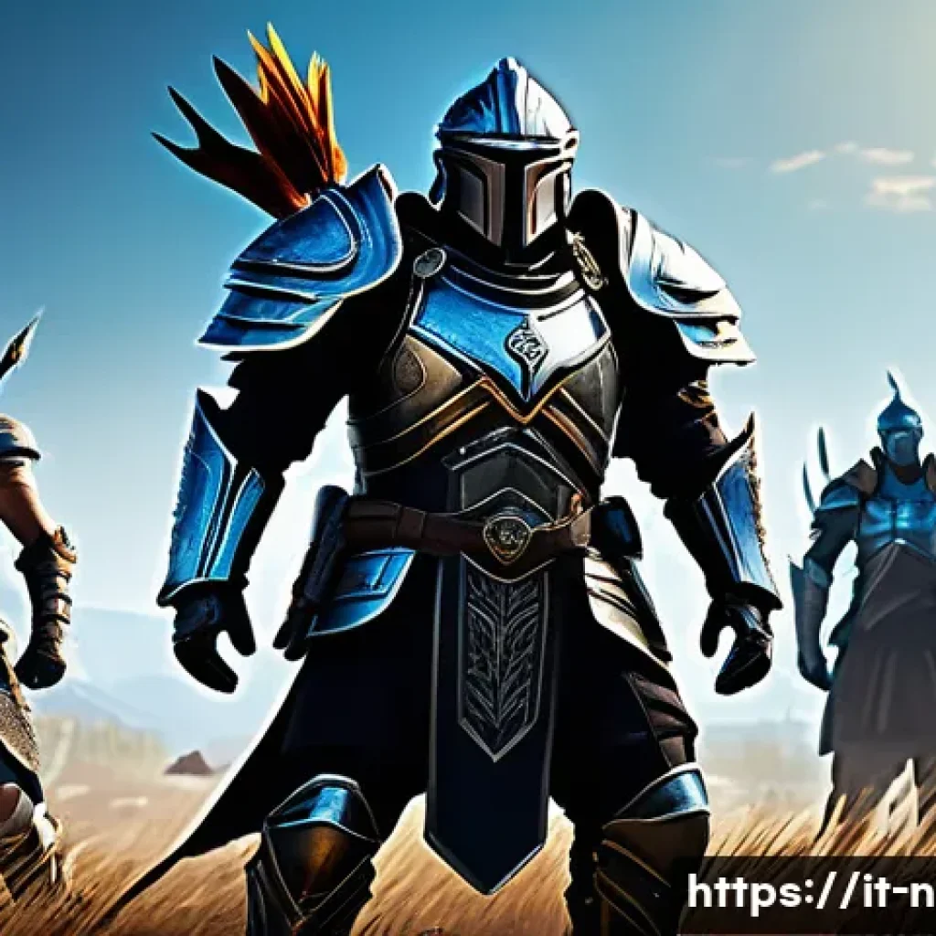 승리의여신 니케 신규 패치 예상 - A dynamic fantasy battlefield scene featuring a diverse team of heroic characters in detailed armor ...