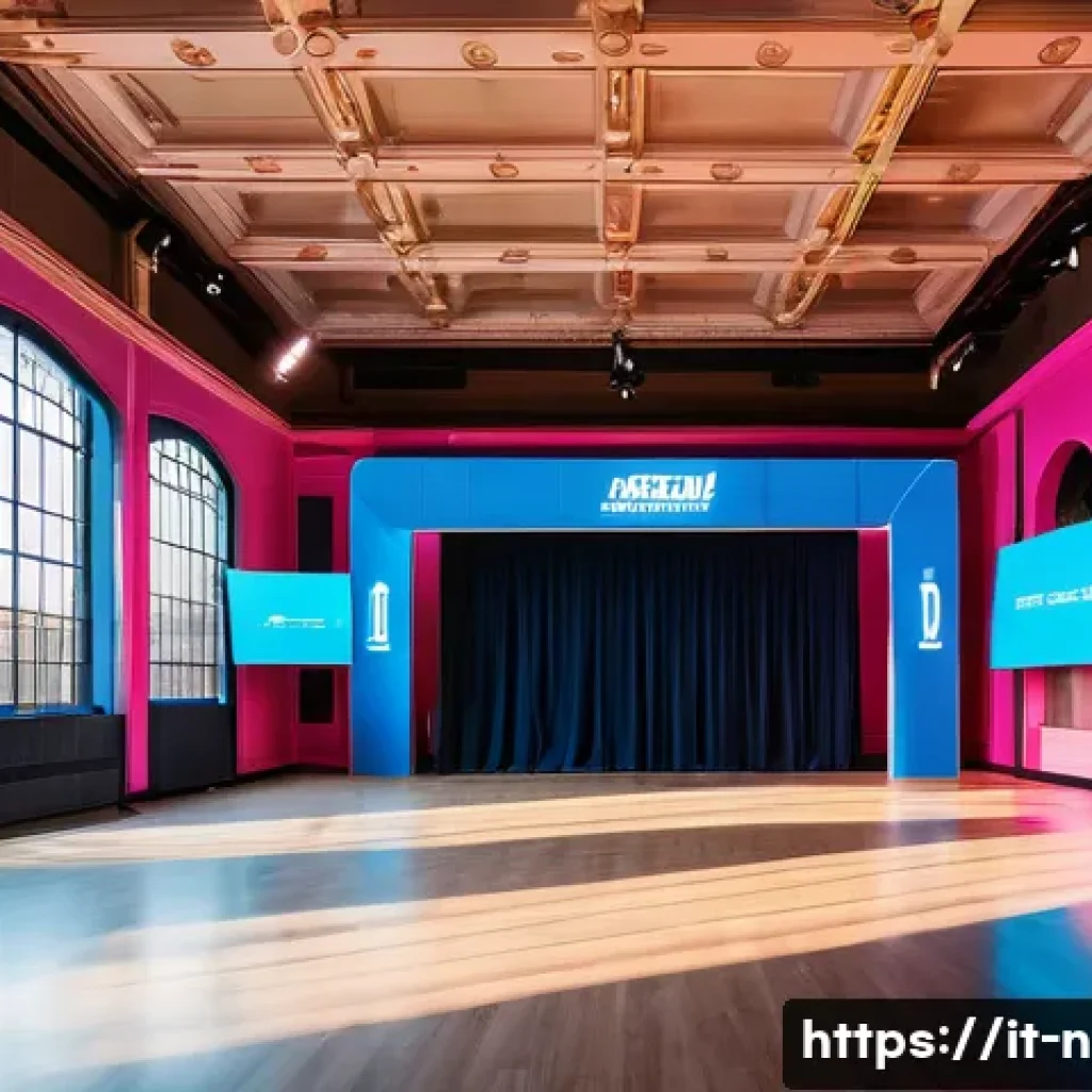 승리의여신 니케 팬미팅 준비 과정 - A vibrant and immersive fan meeting venue decorated with "Goddess of Victory: Nikke" themed banners,...