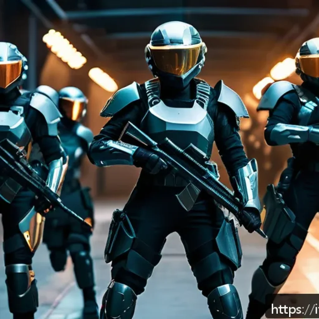 승리의여신 니케 패치노트 예상 - A dynamic battle scene showcasing a futuristic squad of female warriors called Nikke, each wearing s...