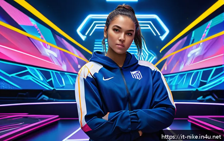 승리의여신 니케 글로벌 캐릭터 인기 - A dynamic digital artwork featuring a modern interpretation of the Greek goddess Nike as a powerful ...