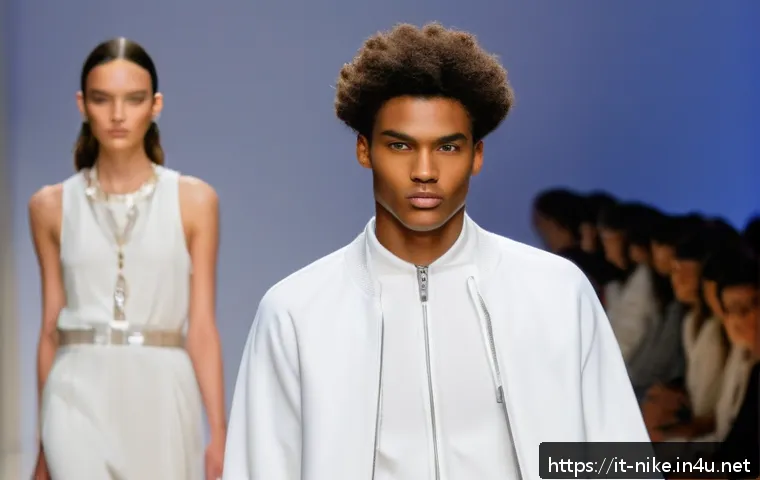 승리의여신 니케 공식 이벤트 캘린더 - A high-fashion runway show in Milan featuring models wearing elegant, modern outfits inspired by the...
