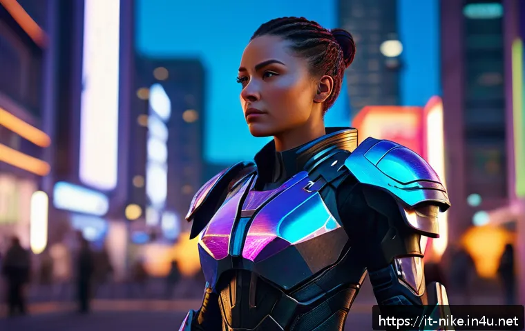 승리의여신 니케 스크린샷 퀄리티 향상 - A highly detailed screenshot of a futuristic female warrior character from Goddess of Victory: Nikke...