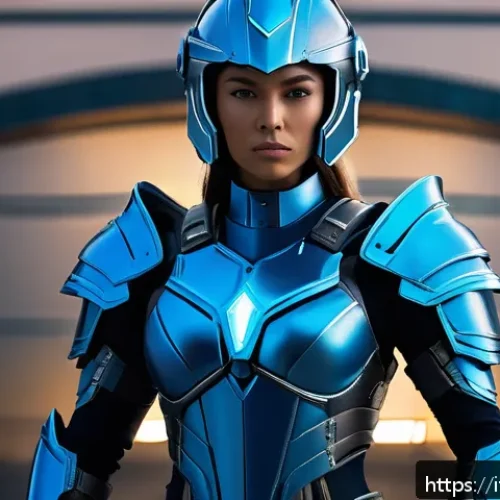 Home 31 승리의여신 니케 신규 장비 세트 소개 - A futuristic female warrior from Goddess of Victory: Nikke wearing an advanced five-piece armor set ...