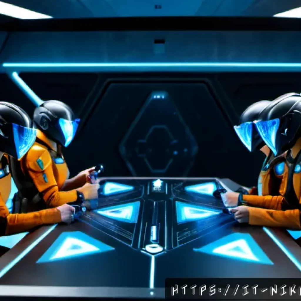승리의여신 니케 파티 공격력 상승 비결 - Photorealistic futuristic squad strategy scene in a sleek Milan-inspired underground command center,...