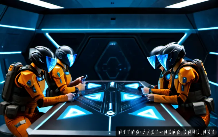 승리의여신 니케 파티 공격력 상승 비결 - Photorealistic futuristic squad strategy scene in a sleek Milan-inspired underground command center,...